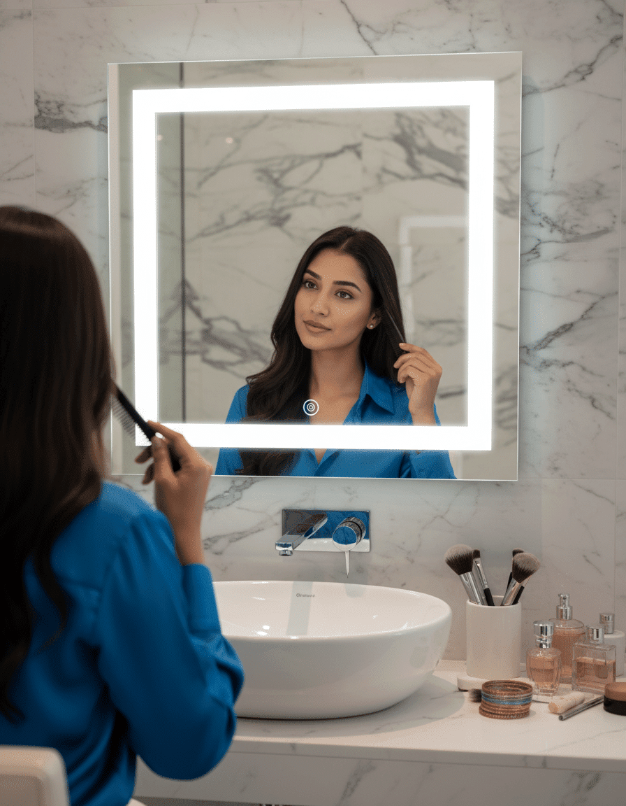 bathroom square le mirror