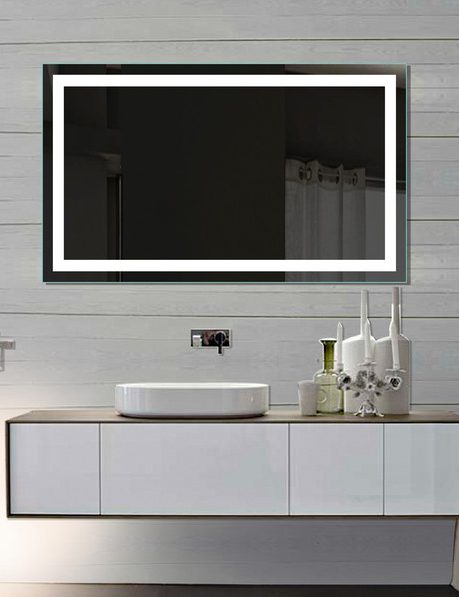 Rectangular LED Mirror – Modern Mirror with LED Border for Vanity and Bathroom Spaces