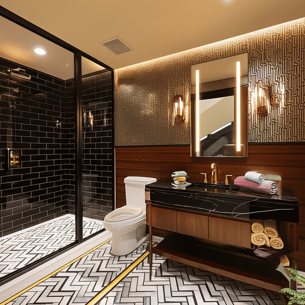 Vertical LED Mirror for Bathroom with Warm Lighting