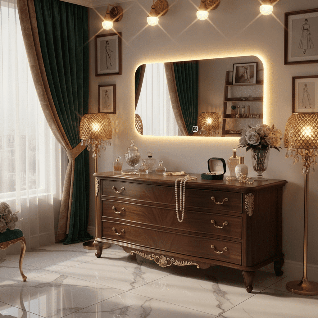 Rectangular LED Vanity Mirror with Rounded Corners