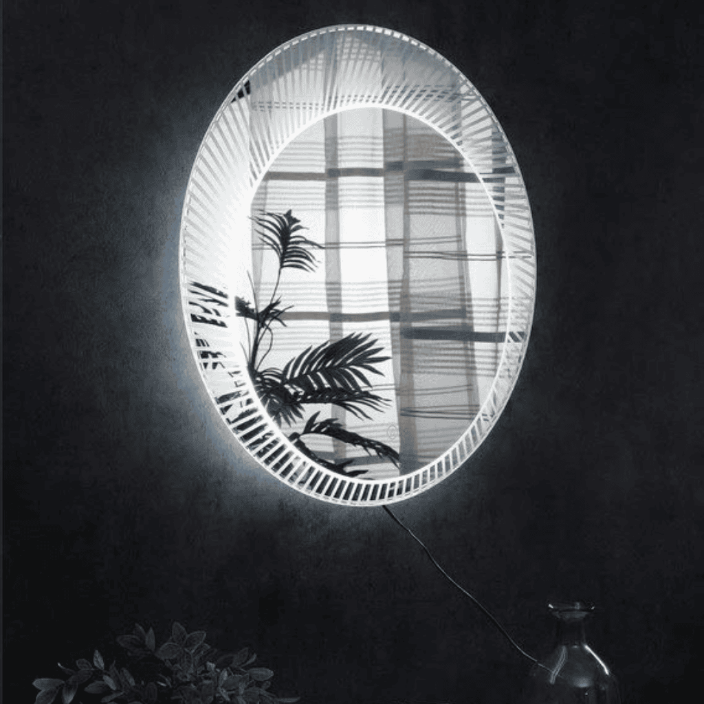 Infinity Glow Oval Mirror with LED Rim – Modern Decorative Wall Mirror