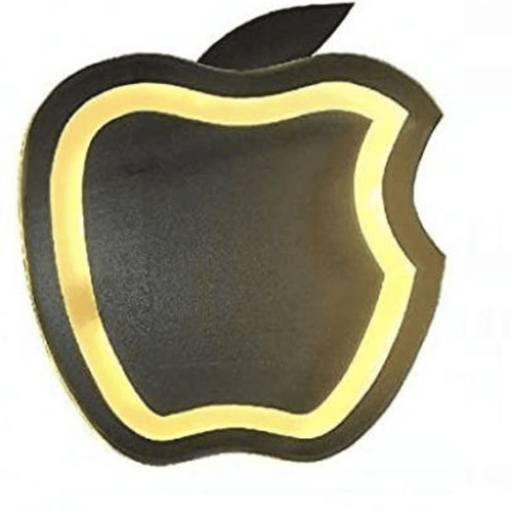 Designer Apple-Shaped LED Mirror – Backlit Wall Art for Modern Interiors