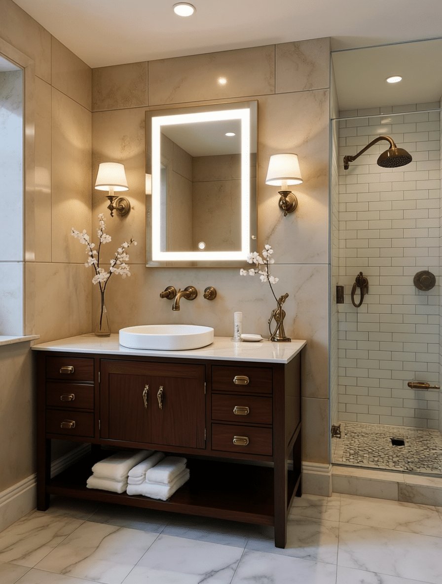 LumaGlow Vertical LED Bathroom Mirror with Anti-Fog Technology