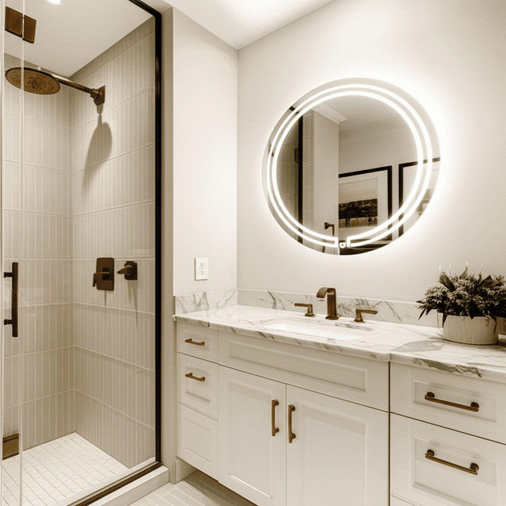 Double Ring Round LED Mirror with Anti-Fog & Touch Sensor
