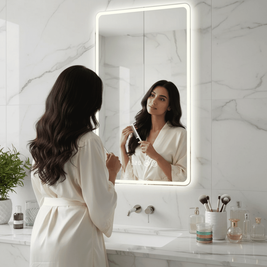 Luxury LED Mirror for Bedroom Vanity with Soft Ambient Lighting