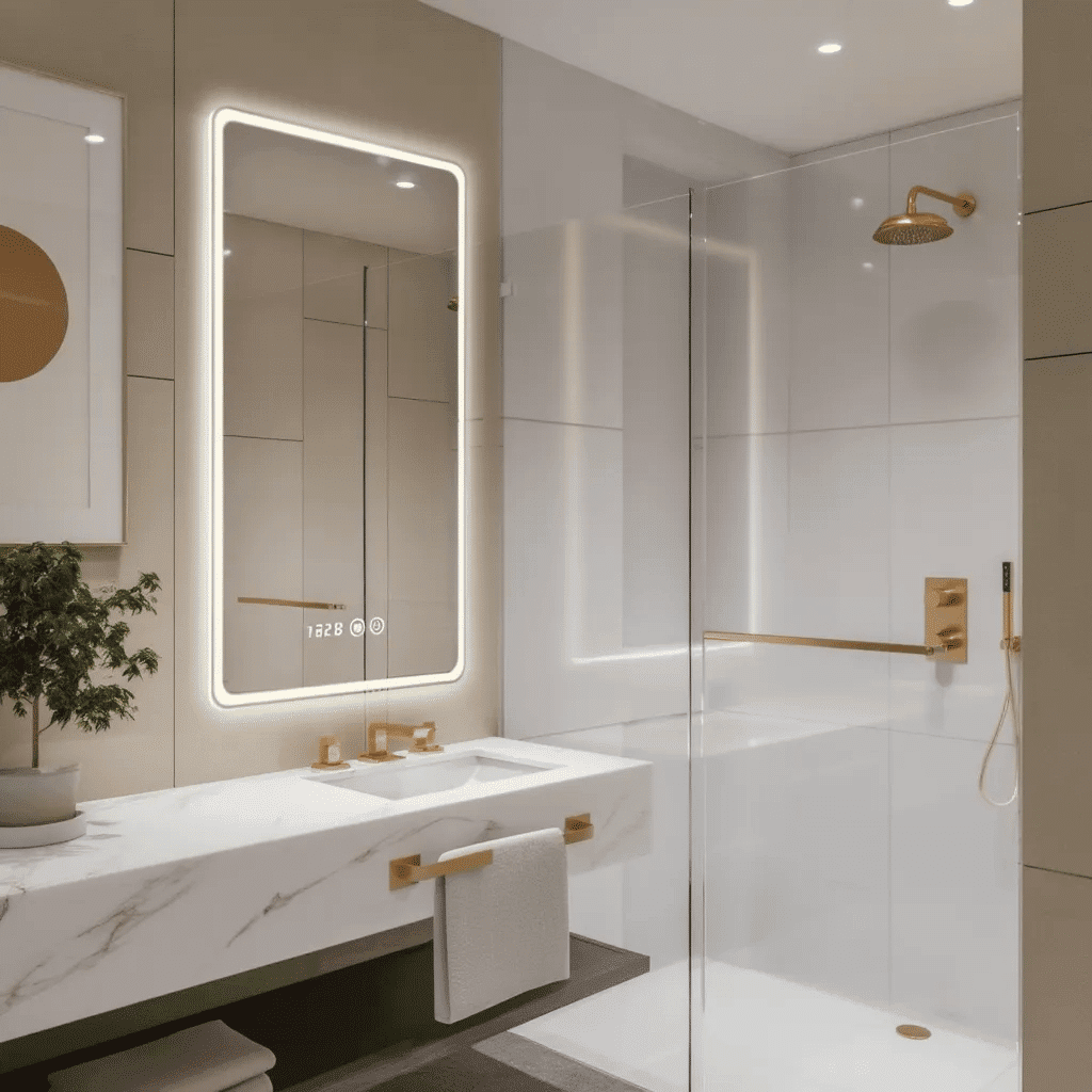 Luxury LED Mirror for Bedroom Vanity with Soft Ambient Lighting