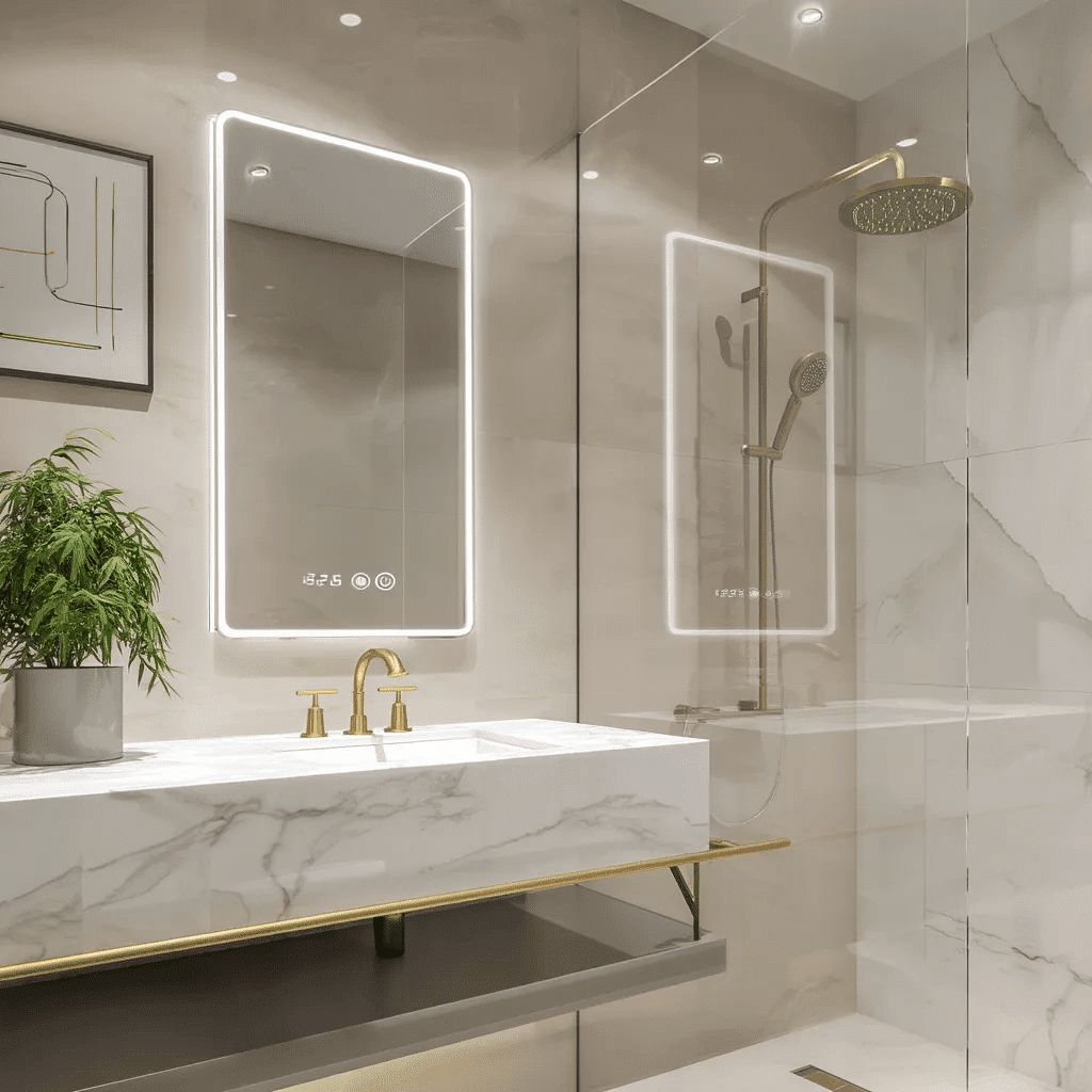 Luxury LED Mirror for Bedroom Vanity with Soft Ambient Lighting
