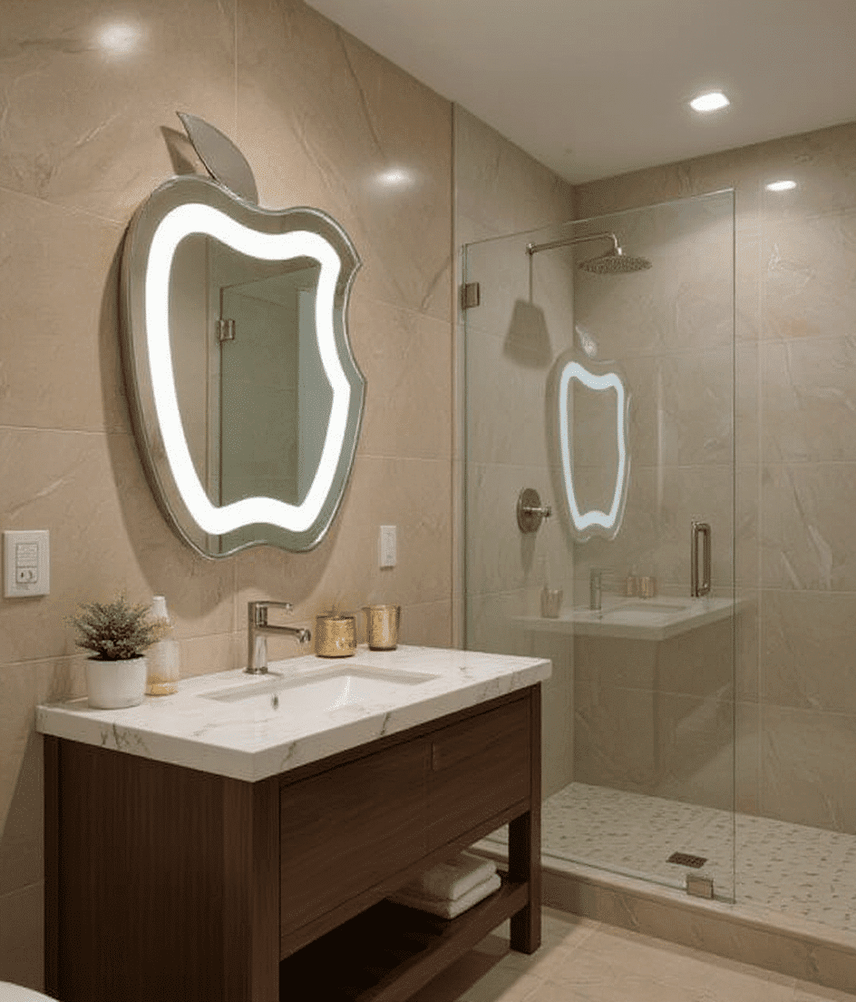Apple Shape LED Bathroom Mirror