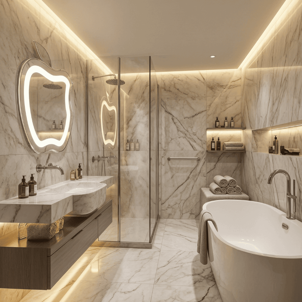Apple Shape LED Bathroom Mirror