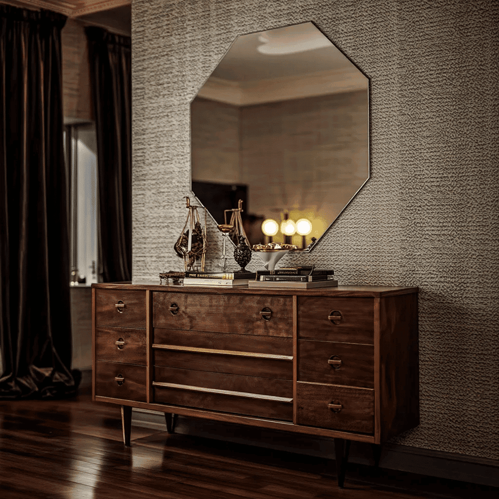 Geometric Luxe Mirror – Octagon Wall Mirror for Modern Living Spaces