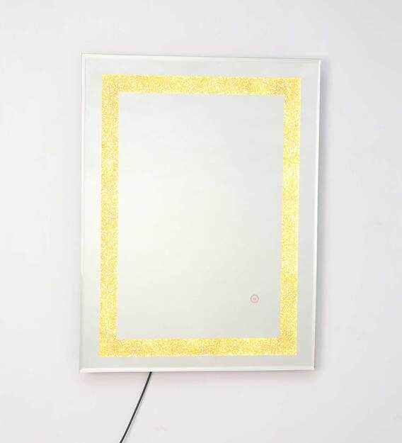 Golden Sparkle Rectangle Mirror with Touch Sensor