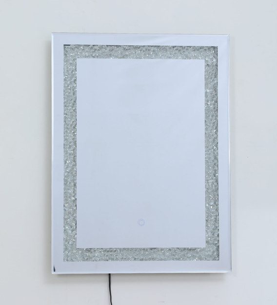 LustraLux™ Gold Glow LED Mirror India – Crackled Frame Luxury Mirror with Warm Light and Touch Sensor