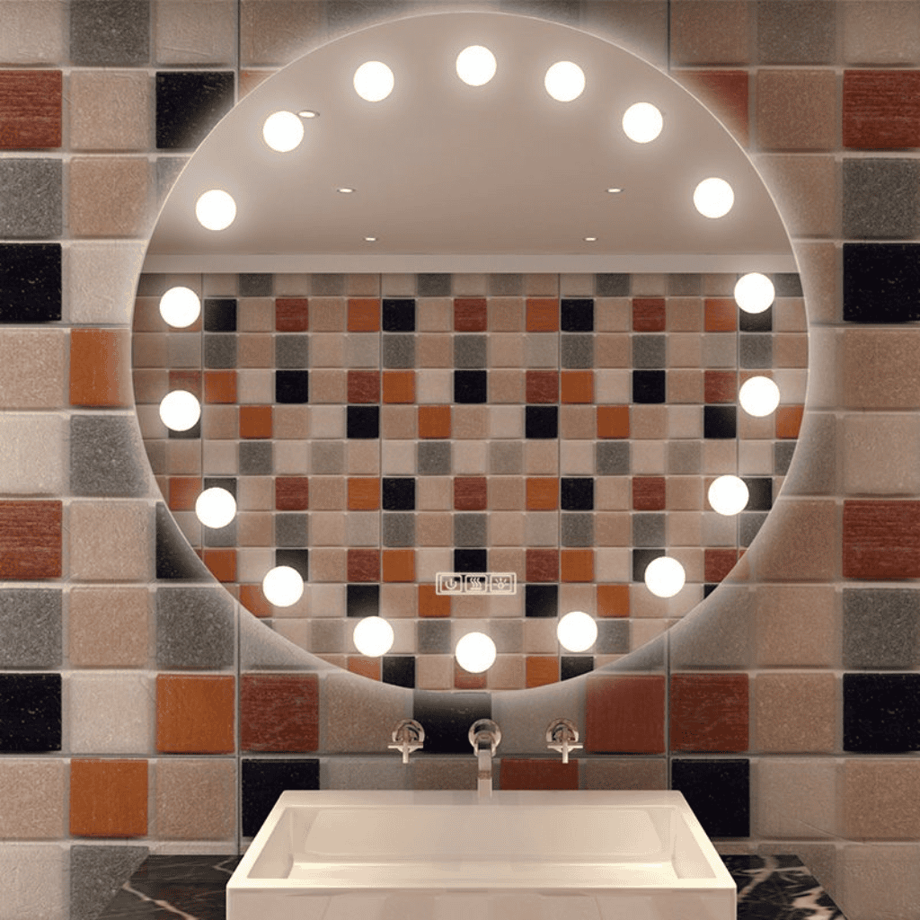 Hollywood Style LED Bathroom Mirror – Cube Light Design for Double Vanity
