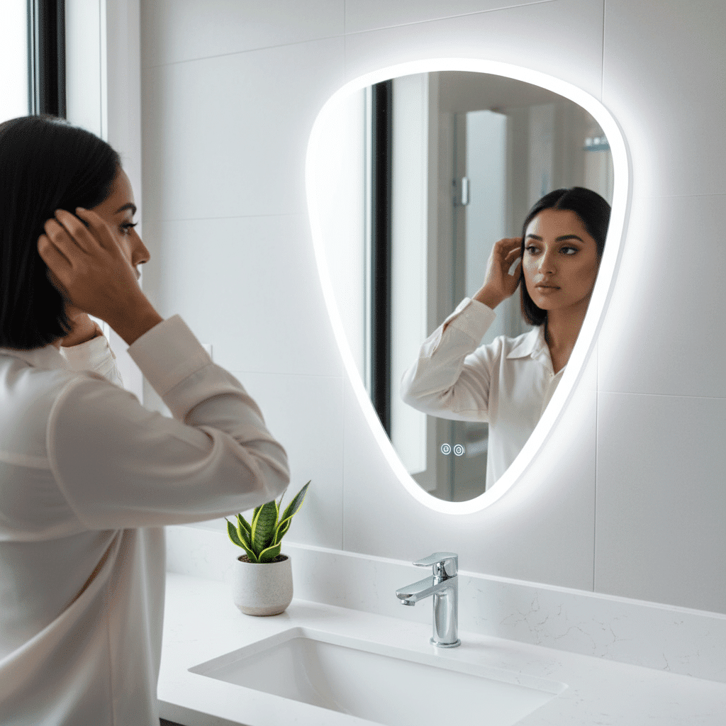 Ultra-Modern LED Mirror Bathroom Design with Ambient Lighting