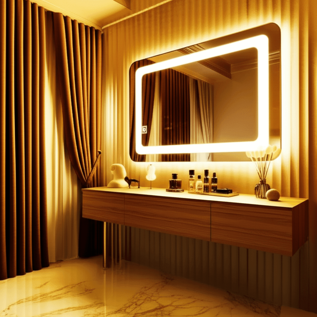 Frameless Rounded Rectangle LED Mirror