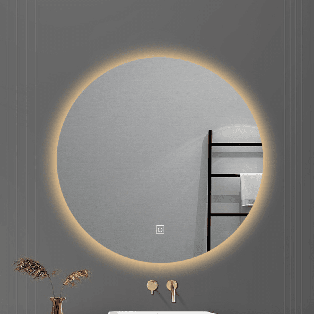 Round Backlit Bathroom Lighted LED Mirror