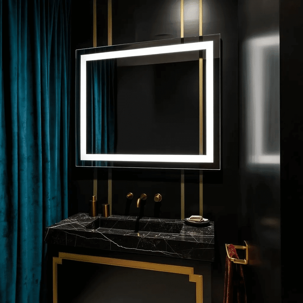 Luxury Rectangular LED Vanity Mirror for Bathroom