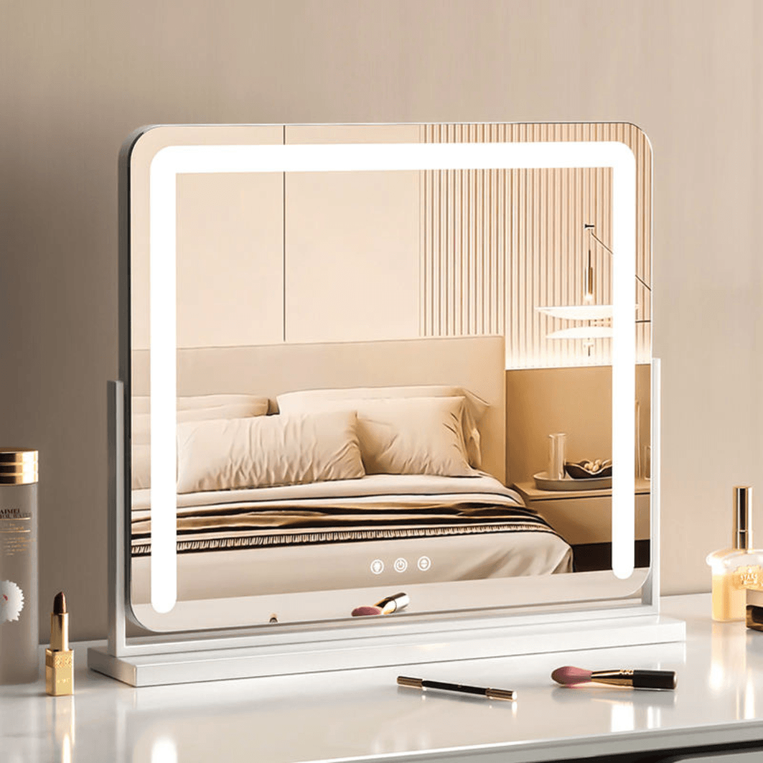 Hollywood Vanity Mirror with Multi-Color LED Lights – Touch Sensor, Dimmable & Rotatable