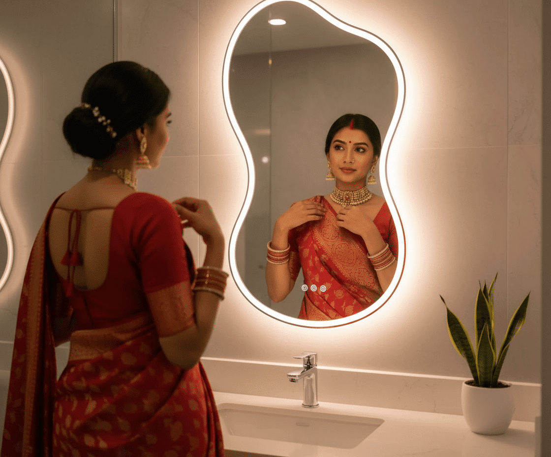 Irregular led mirror