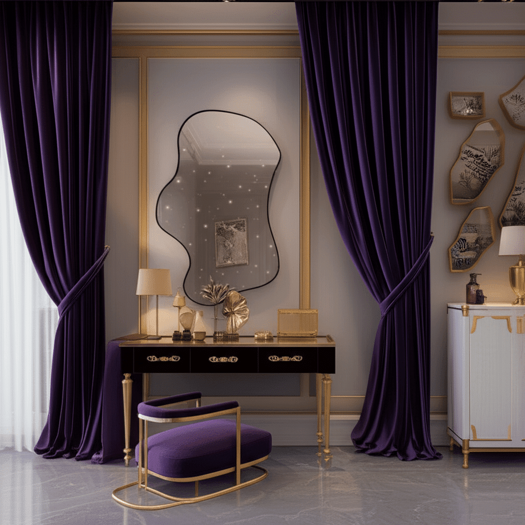 Asymmetrical Decorative Bathroom Mirror