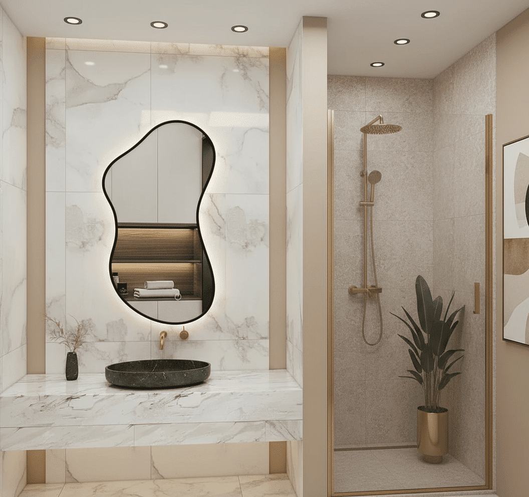 Luxury Organic Shape Bathroom Vanity Mirror