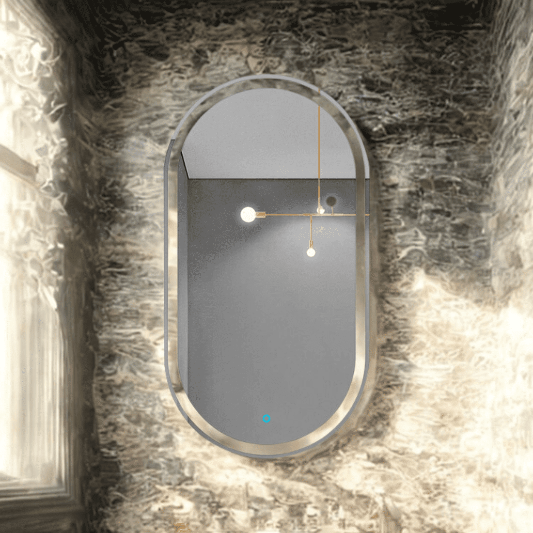 Oval Shaving Cabinet with Mirror Door