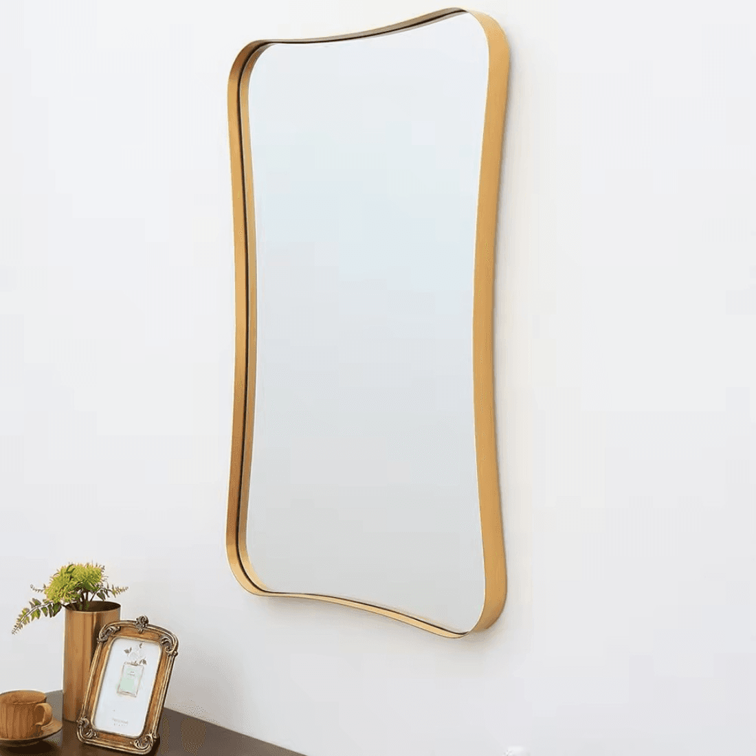 Modern Abstract Irregular Wall Mirror – Anodized Aluminum Frame