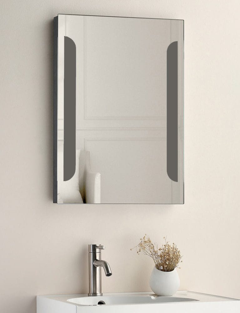 Side LED Mirror India – Rectangular Bathroom Mirror with Vertical LED Strips