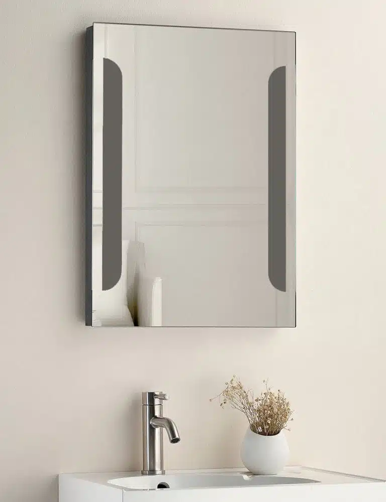 Side LED Mirror India – Rectangular Bathroom Mirror with Vertical LED Strips