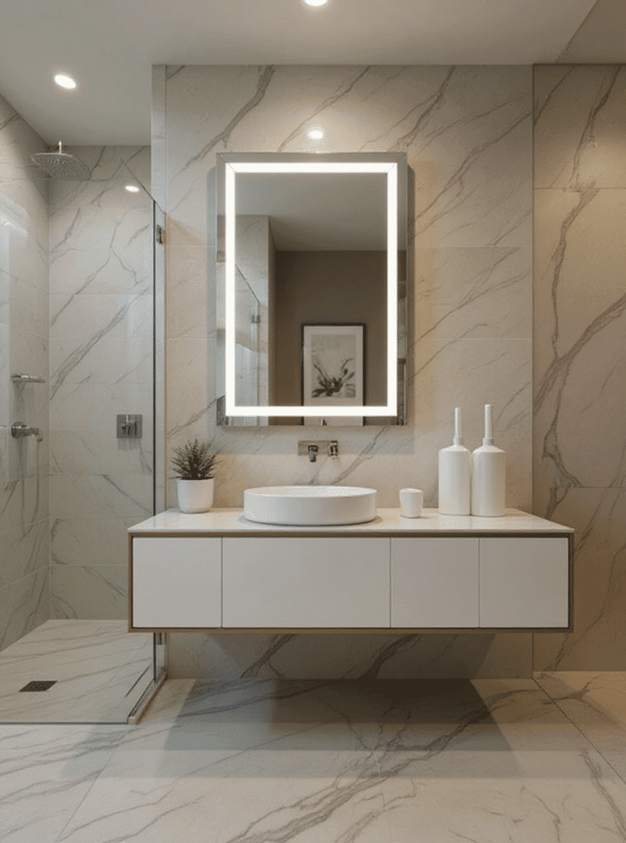 2025 Modern Salon Style Rectangular illuminated Led mirror b