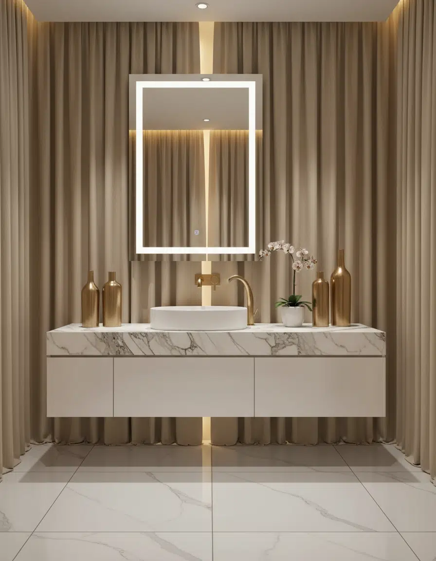 2025 Modern Salon Style Rectangular illuminated Led mirror b