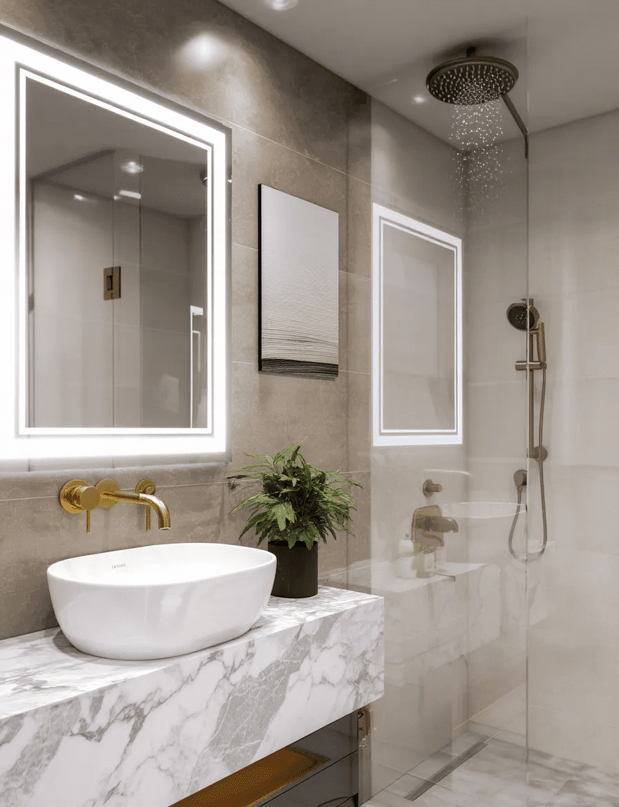 Rectangular LED Mirror India – Premium Bathroom Mirror with Illuminated LED Border 8 Rectangular LED Mirror India – Premium Bathroom Mirror with Illuminated LED Border 8