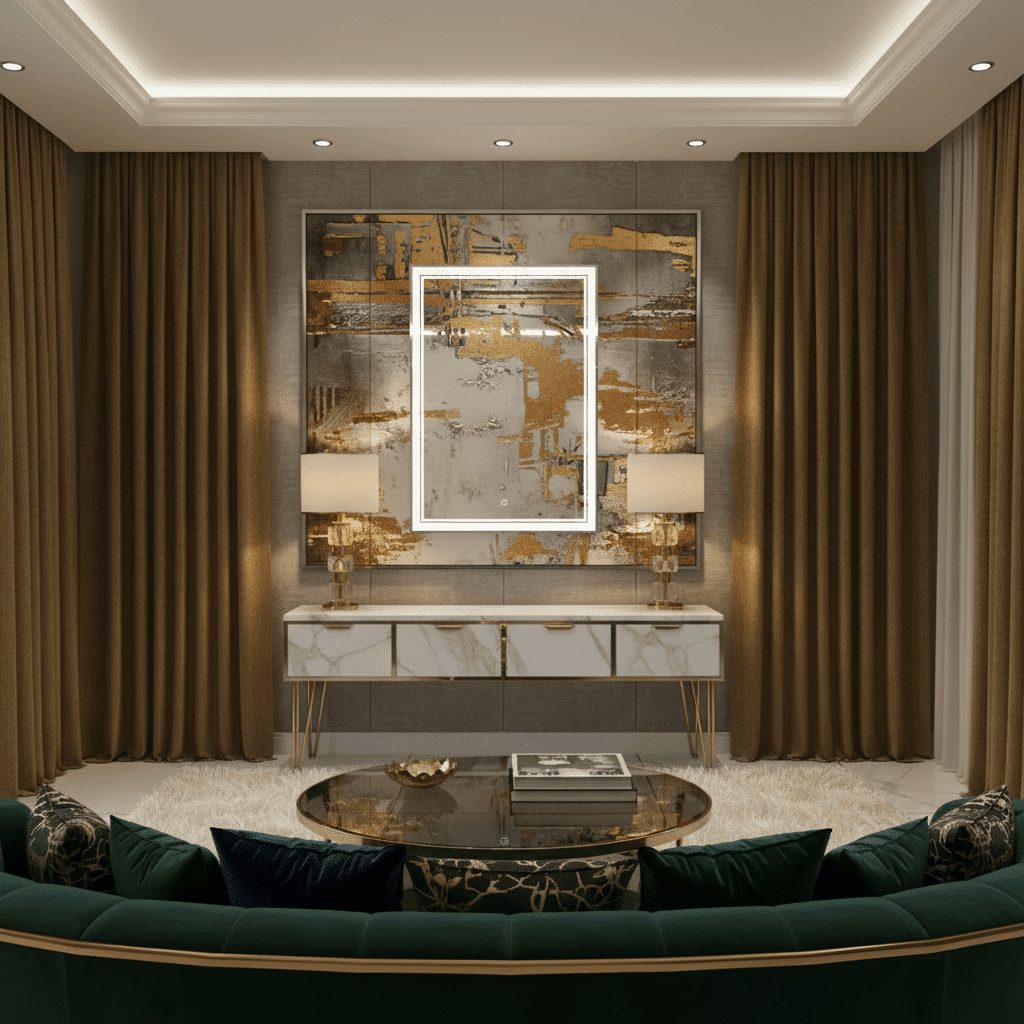 Elegant Frameless LED Bathroom Mirror for Luxury Interiors
