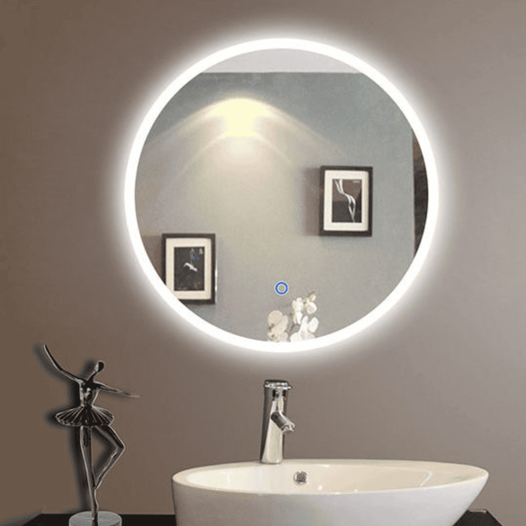 Modern Bathroom Mirror with Glowing LED Ring1