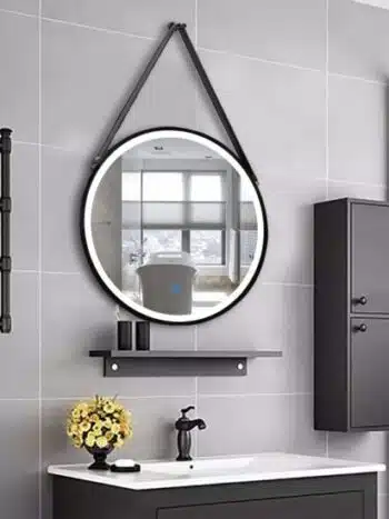 Home Decor Wall Mounted Round Metal Frame LED Bathroom Mirror
