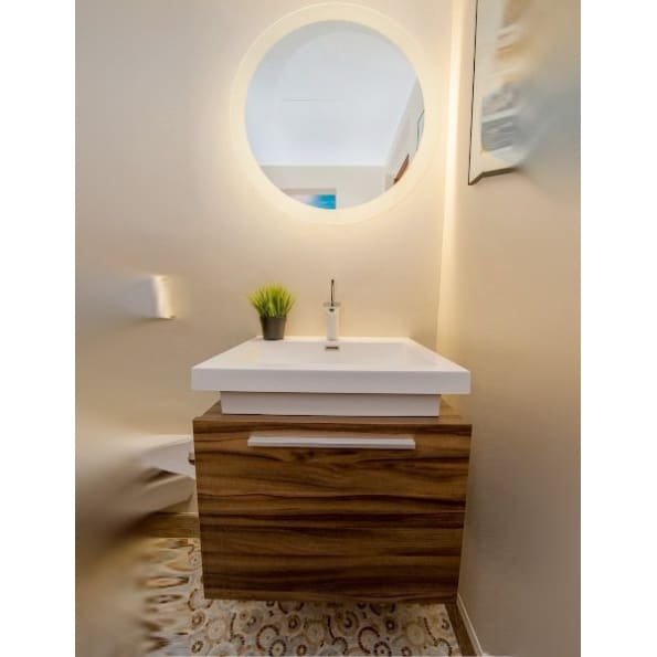 Circular LED Mirror with Soft Ambient Glow – Modern Bathroom Mirror