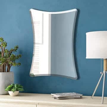 Curved LED Bathroom Mirror with Modern Design and Ambient Lighting