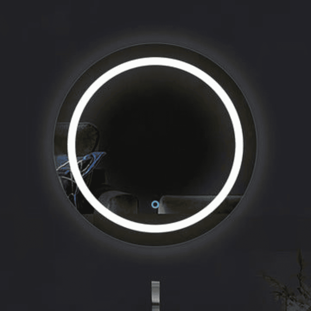 Modern Bathroom Mirror with Illuminated LED Ring