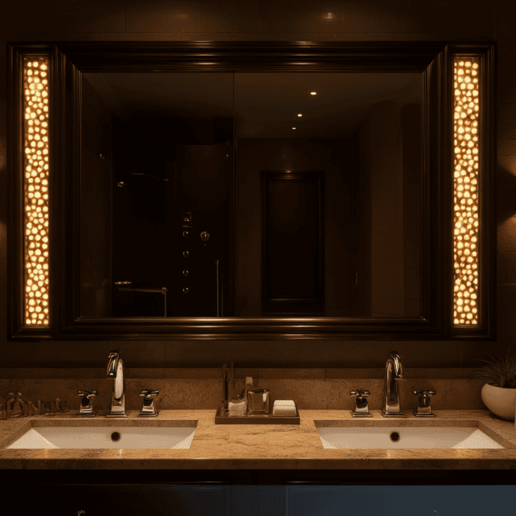 LED Bathroom Mirror with Anti-Fog & RGB Color-Changing Lights