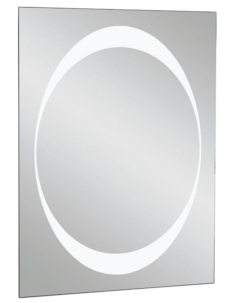 Oval Glow LED Mirror – Rectangular Frameless Mirror with Halo Light Design
