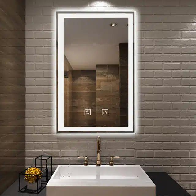 2025 Modern Salon Style Rectangular illuminated Led mirror b