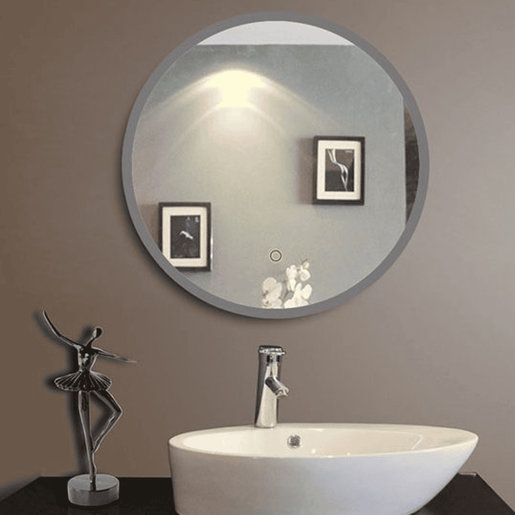 Modern Bathroom Mirror with Glowing LED Ring