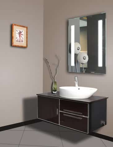 Rectangular LED Mirror with Vertical LED Strips – Modern Mirror for Bathroom and Vanity Spaces