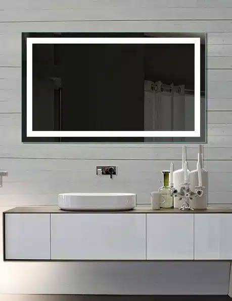Rectangular LED Mirror – Modern Mirror with LED Border for Vanity and Bathroom Spaces