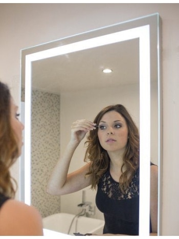 Rectangular LED Mirror – Modern Mirror with LED Border for Bathroom and Vanity Spaces