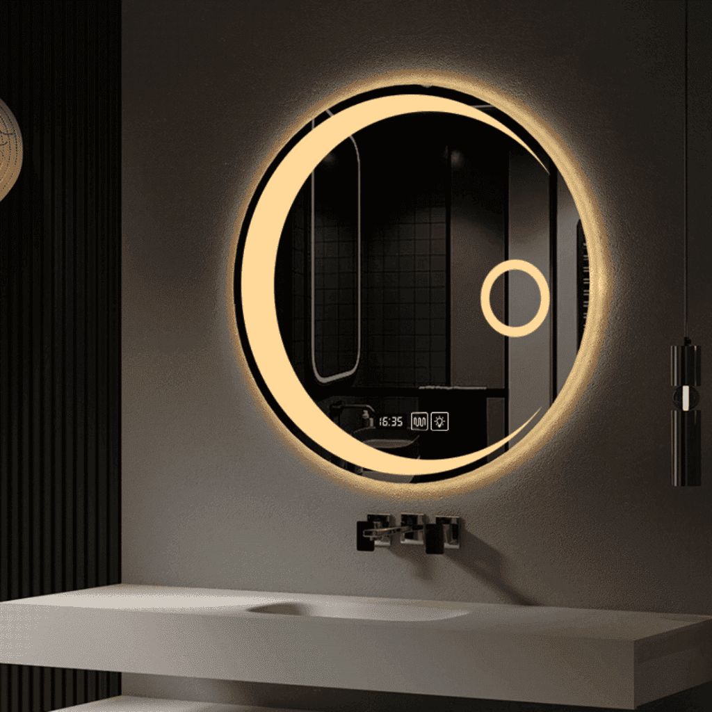 Framed 871 Round LED Wall Mirror with Sensor