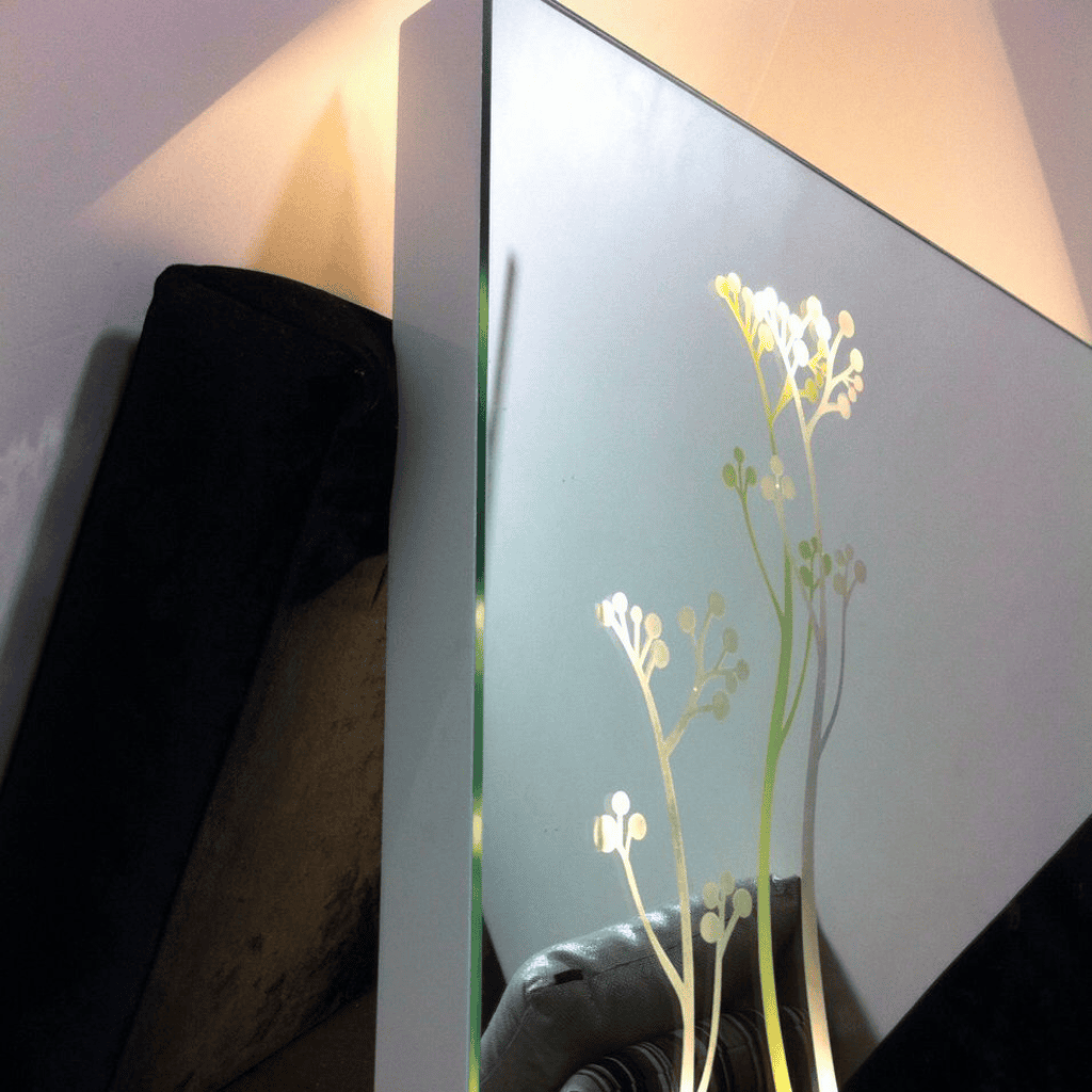 Decorative Bathroom Mirror with Unique Floral Design