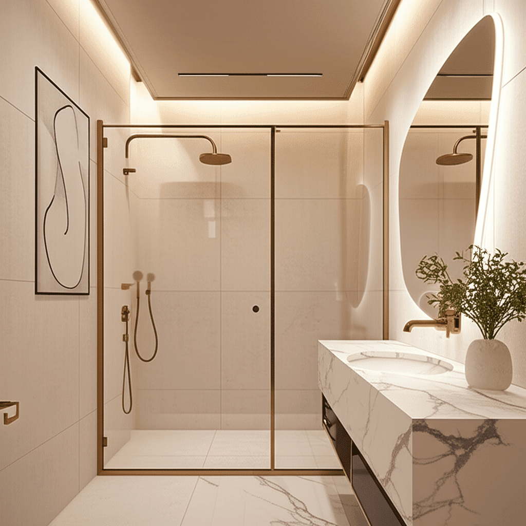 Asymmetrical Glow LED Mirror – Designer Backlit Vanity Mirror 4 Asymmetrical Glow LED Mirror – Designer Backlit Vanity Mirror 4