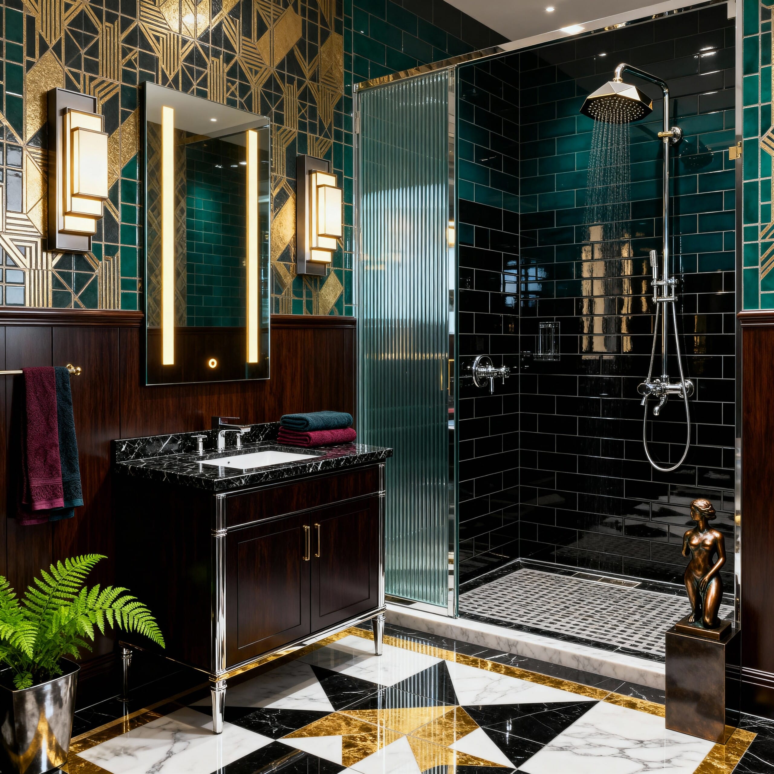 Vertical LED Mirror for Bathroom with Warm Lighting