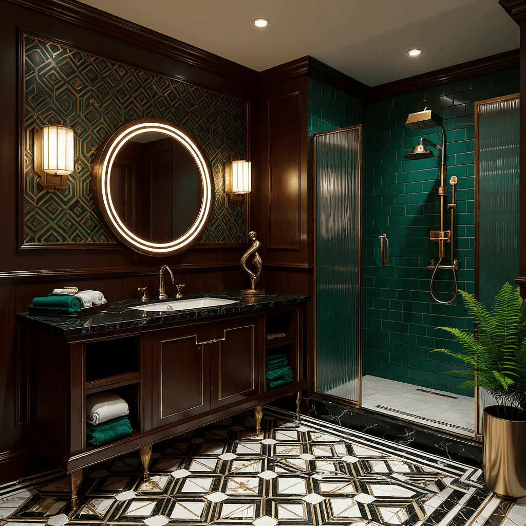Luxury Round LED Bathroom Mirror with Double Ring Lighting
